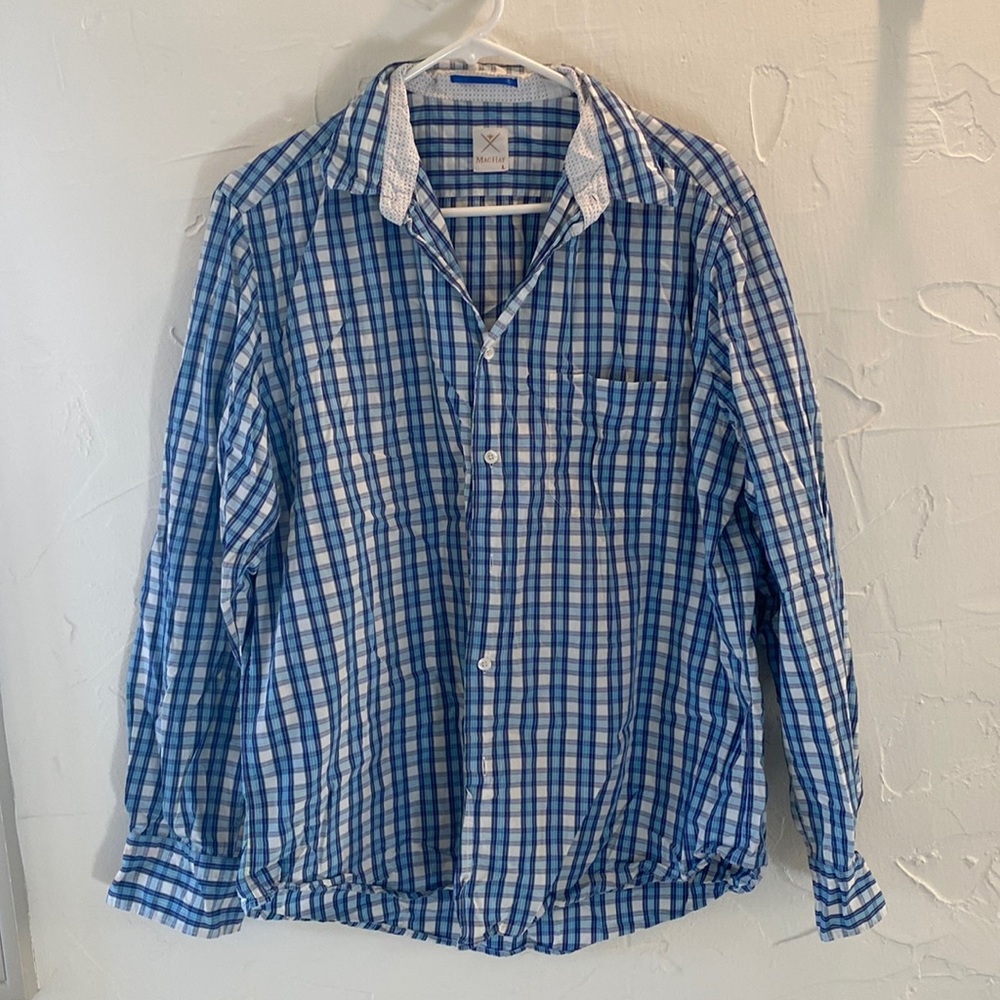 Crisp cotton Plaid button down shirt